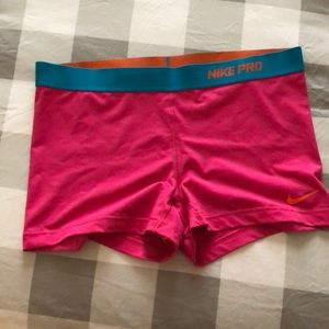 Nike pro spandex pink shorts (shorter inseam)